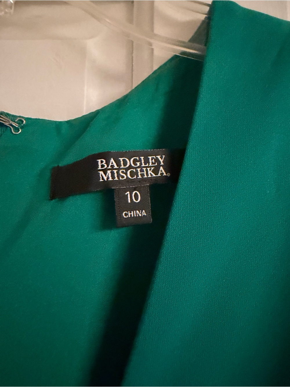 Badgley Mischka Gathered Stretch-Cady Gown - Picture 6 of 7